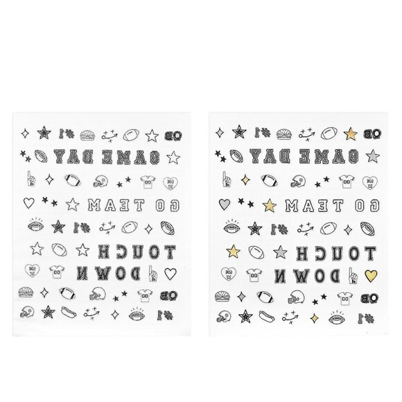 Football Game Day Victory Nail Art Tattoos 100+ Inked by Dani - Picture 2 of 3